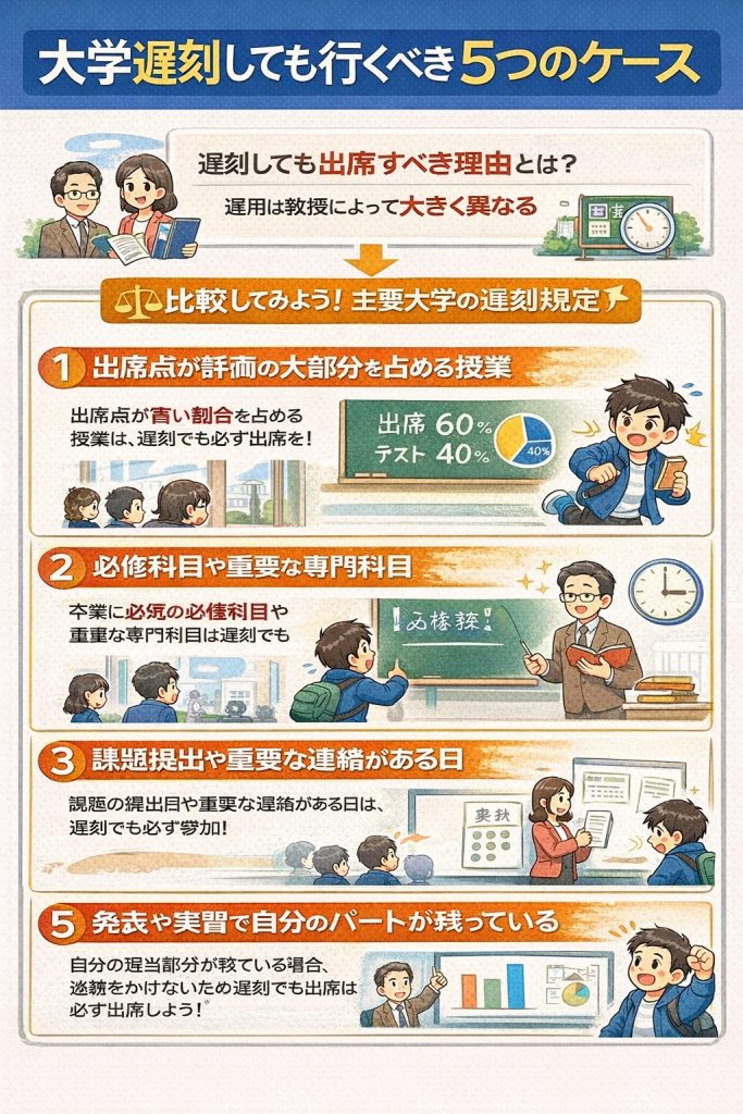大学遅刻しても行くべき5つのケース