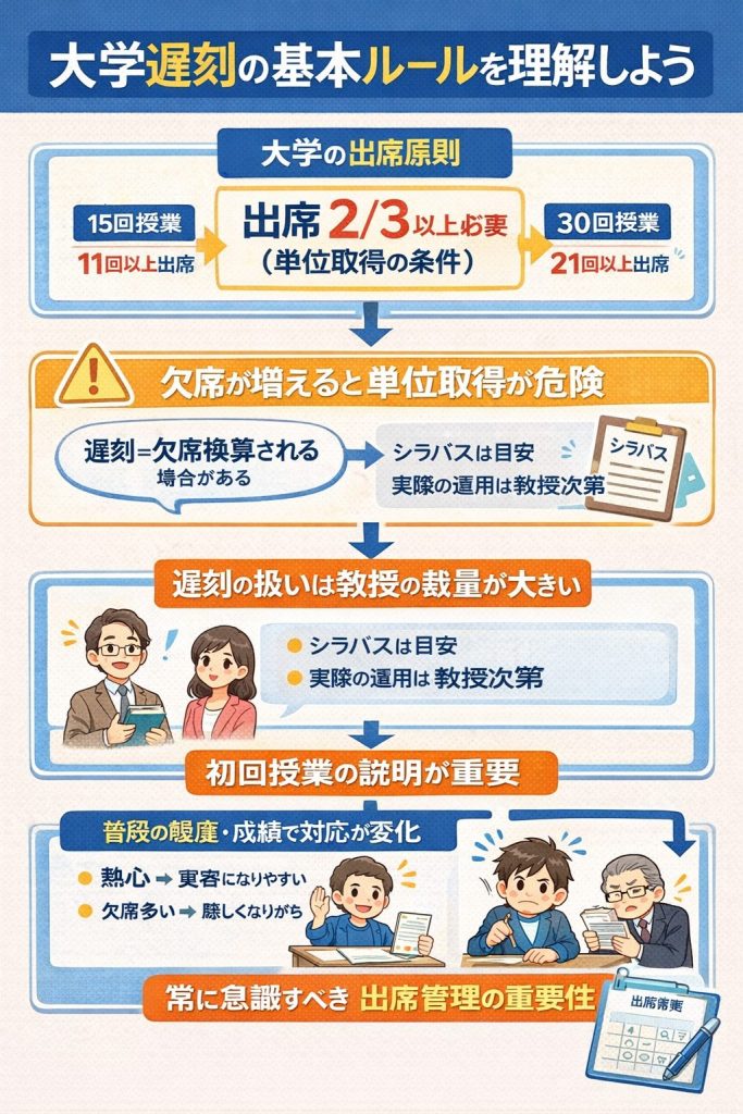 大学遅刻の基本ルールを理解しよう