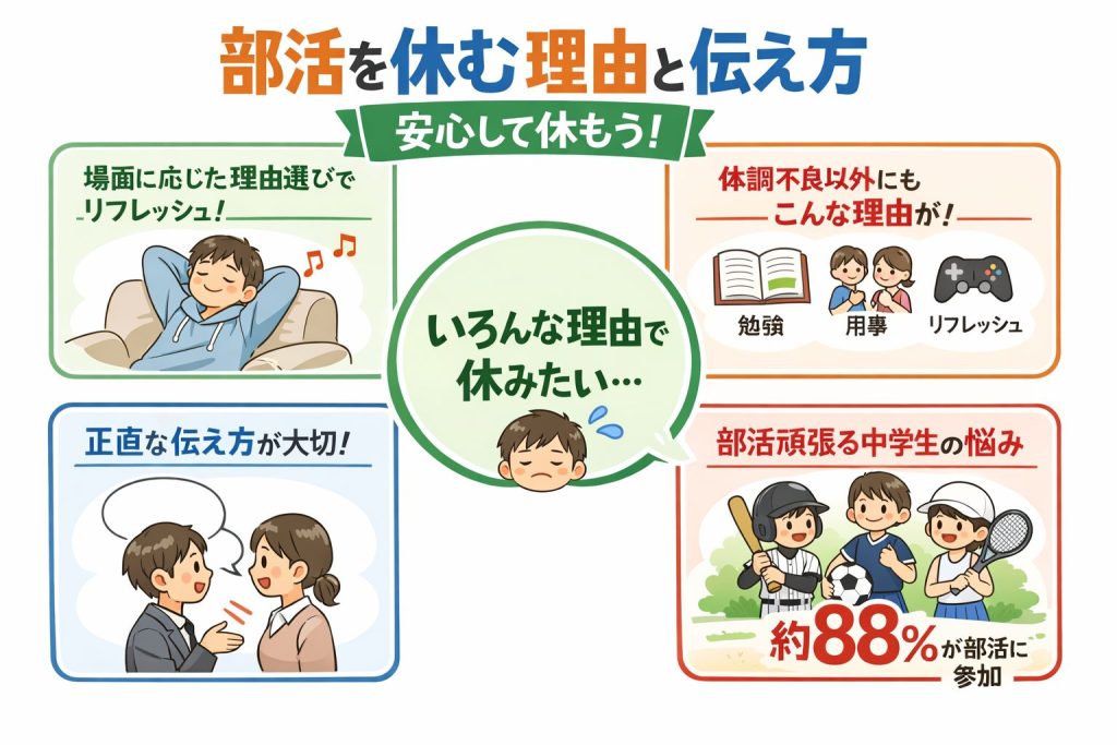 状況に応じて使える部活を休む理由