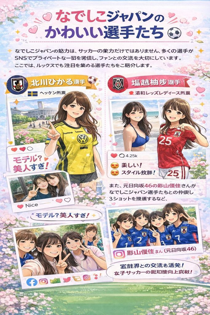 なでしこジャパンのかわいい選手たち