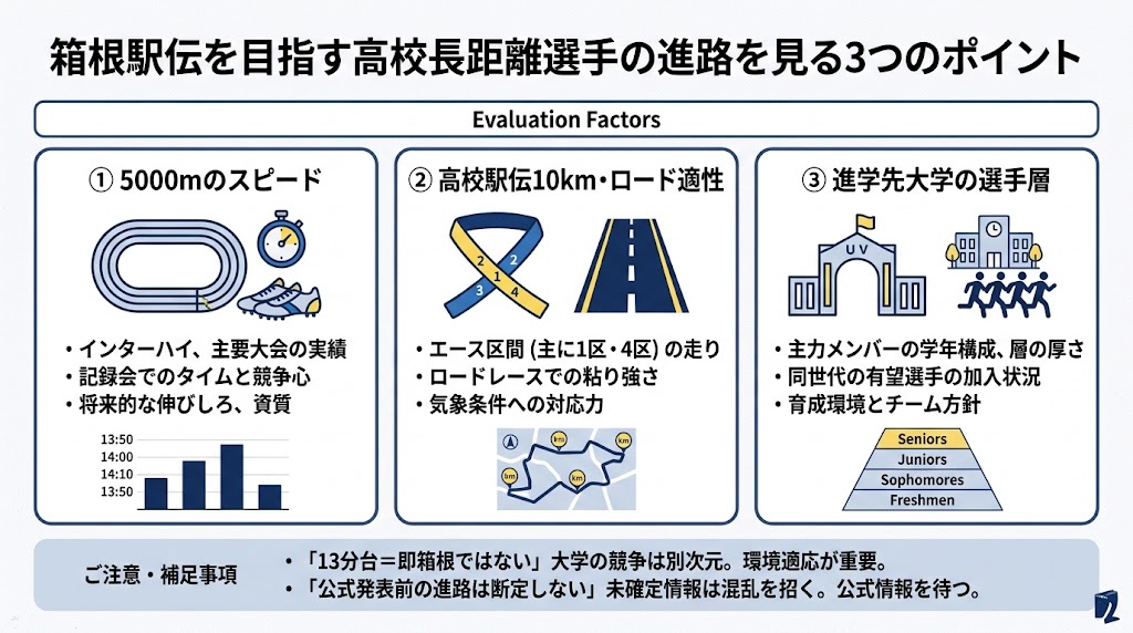 箱根駅伝を目指す高校長距離選手の進路を見る3つのポイント