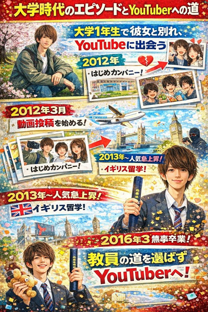 大学時代のエピソードとYouTuberへの道