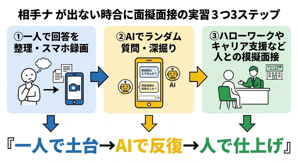 面接練習相手がいないときの3ステップ