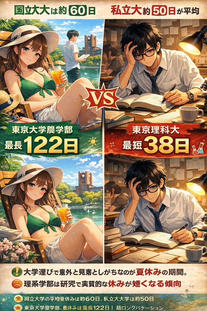 夏休みが長い大学・短い大学