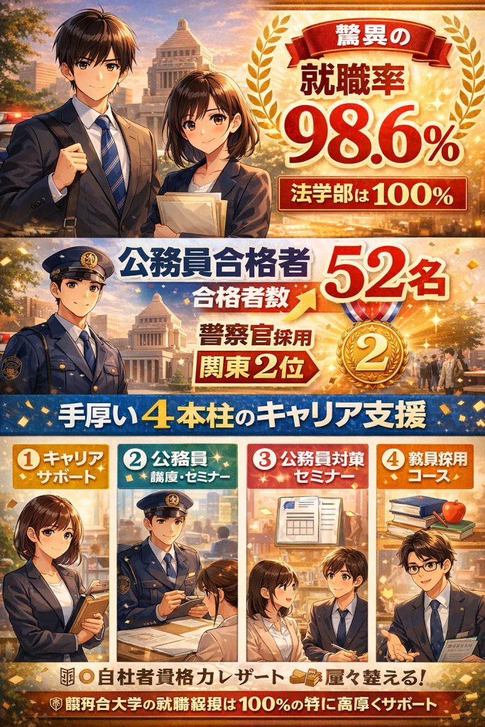 最新の就職率や公務員合格実績、充実したサポート体制まで