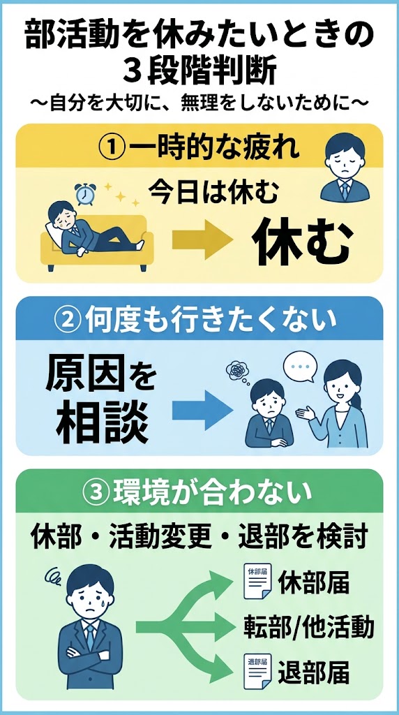 部活を休みたいときの3段階判断