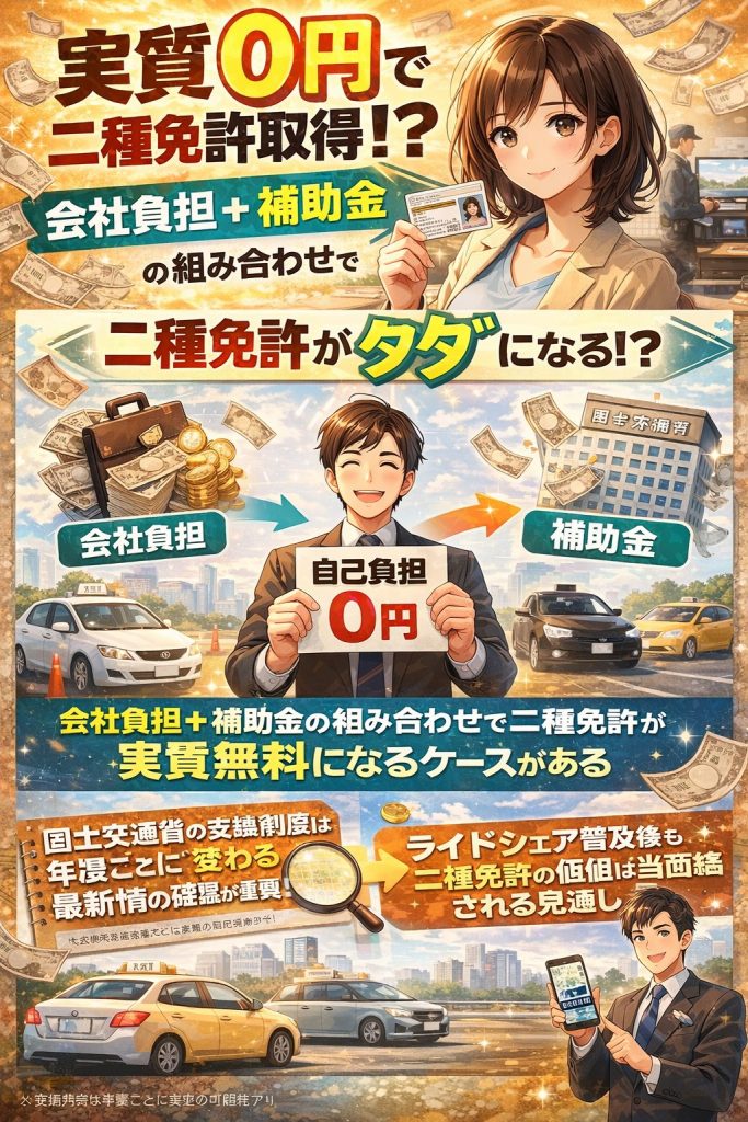 実質無料で二種免許取得の方法