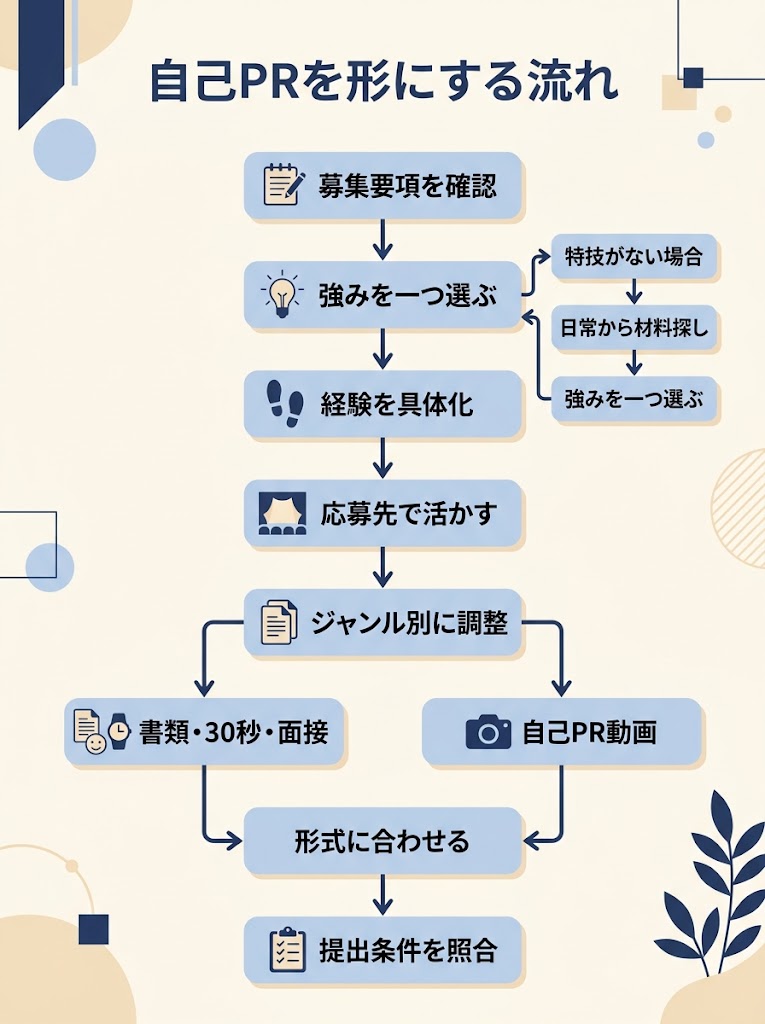 自己PR準備フローチャート