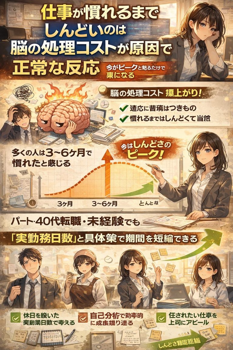 仕事慣れるまでしんどい原因と対策【期間・ミス・40代転職】 | EduCraftDock
