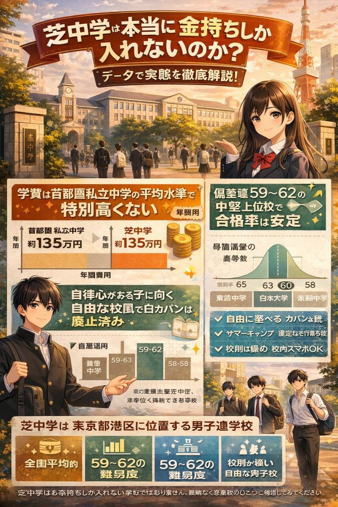 芝中学の実態分析インフォグラフィック