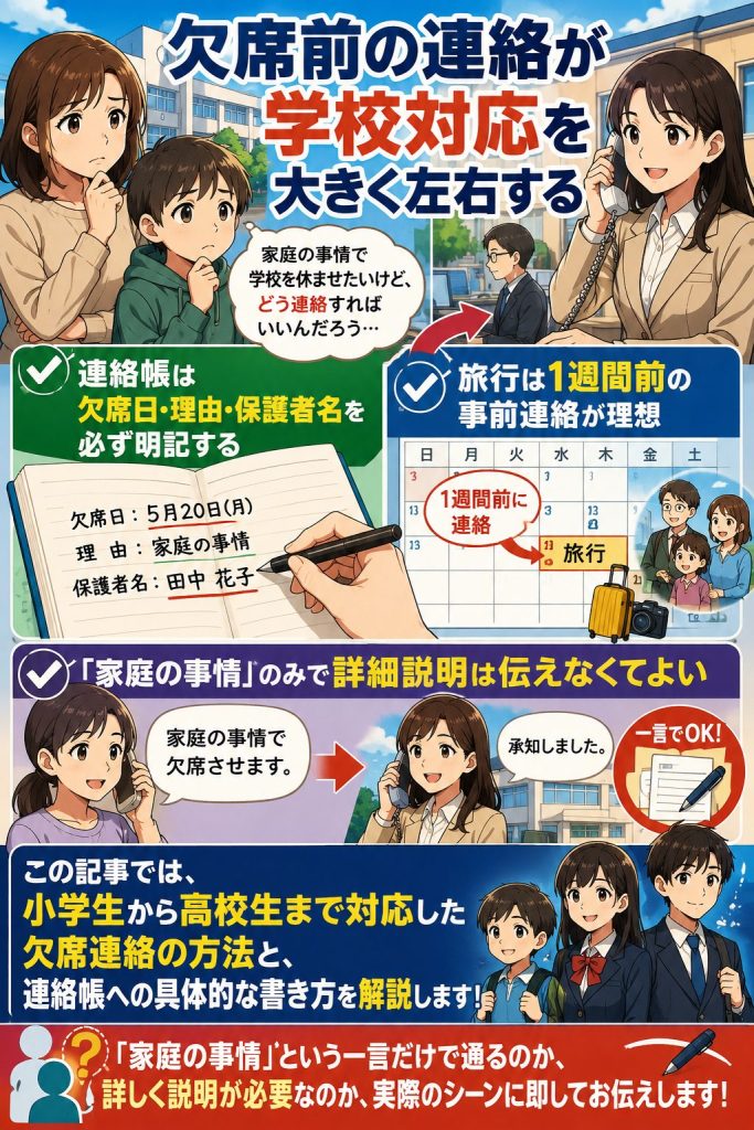 欠席連絡の方法とポイント