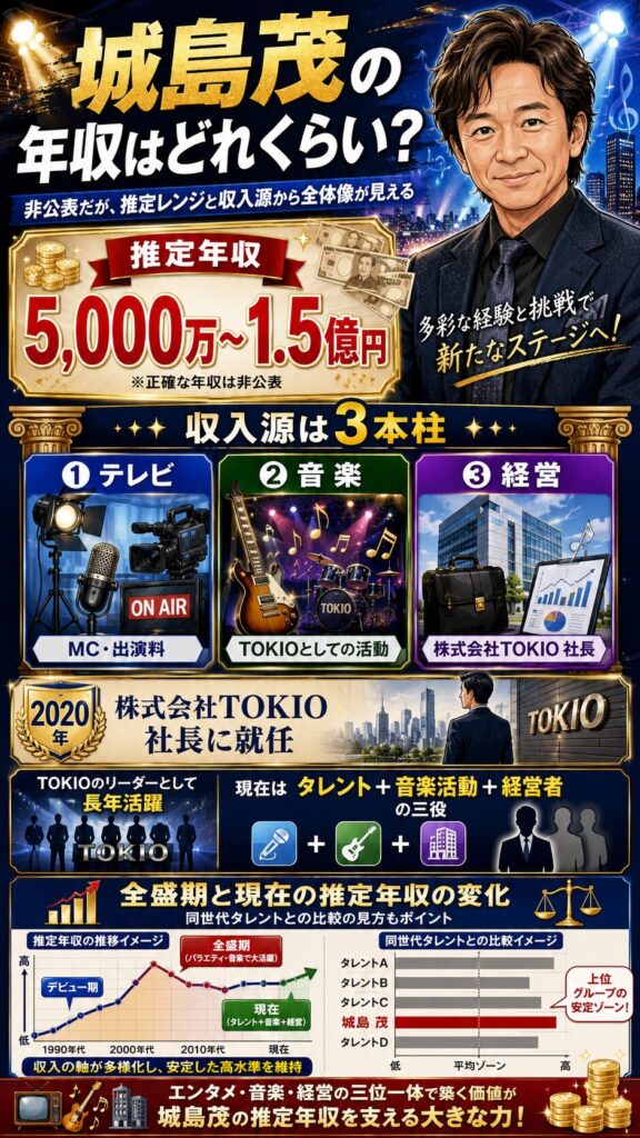 城島茂の年収推定ガイド